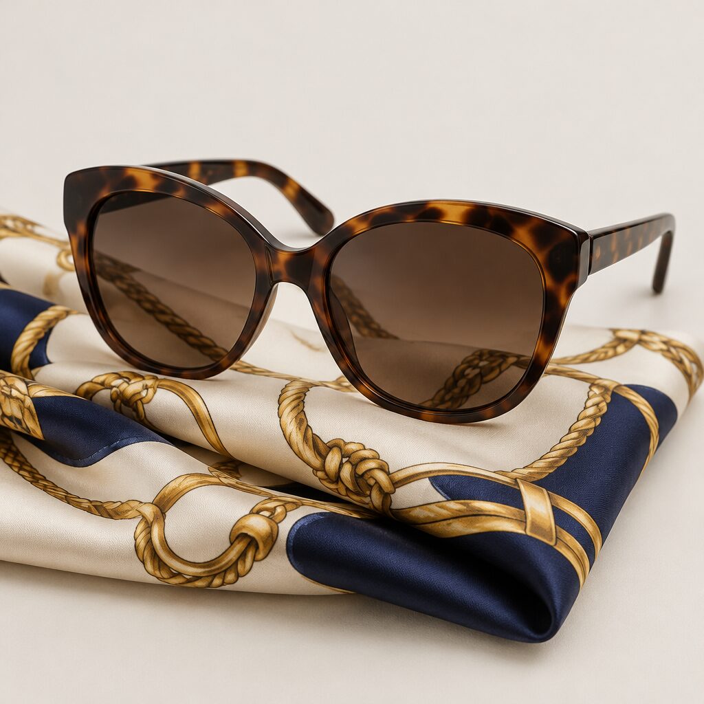 Silk Scarf & Sunglasses Set
