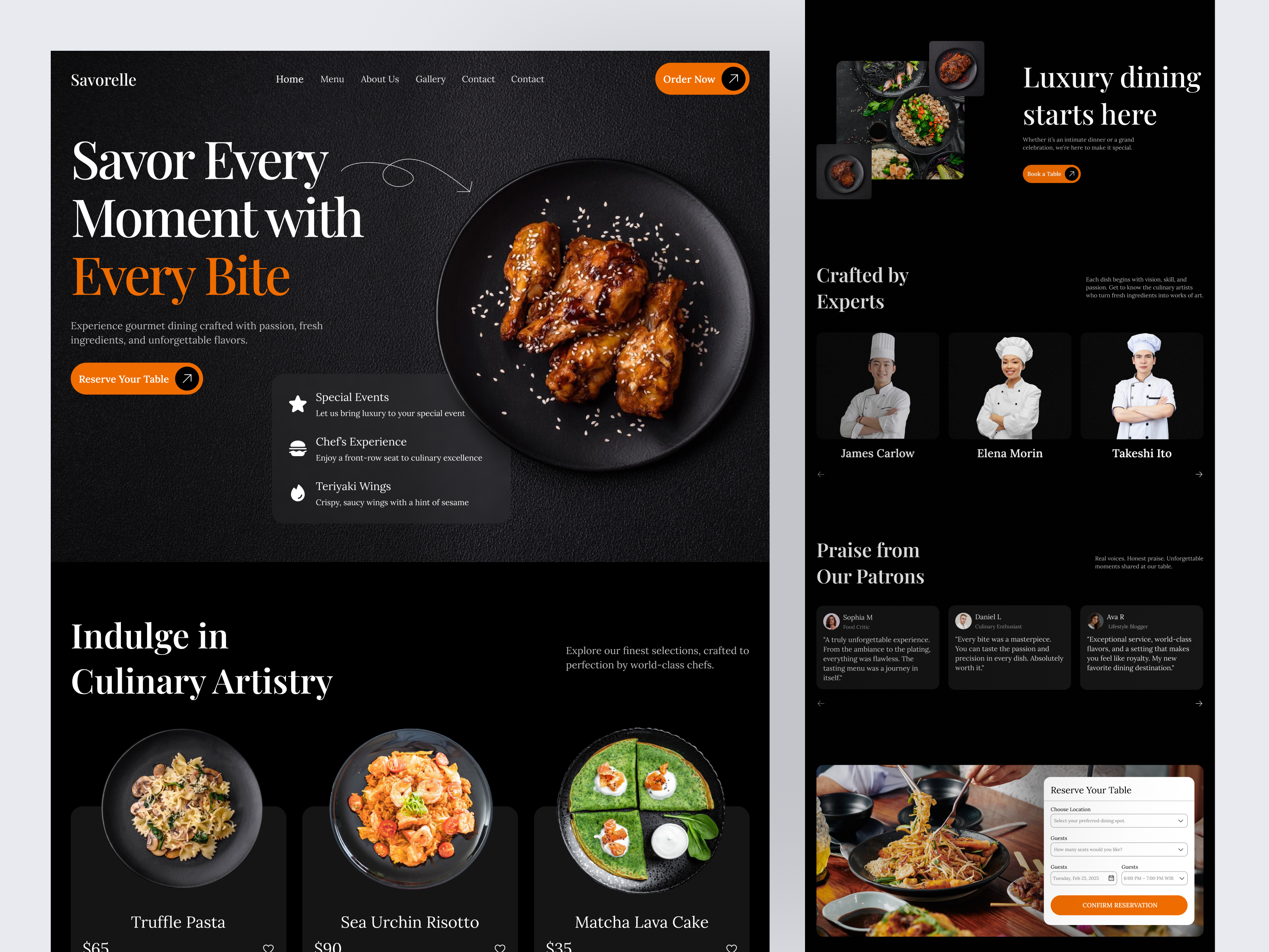 Culina Reserve website design by Syntra
